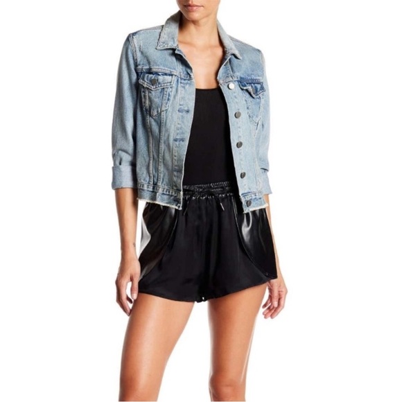BLANKNYC Denim Draped Faux Leather Shorts/skort SIZE: MEDIUM - Picture 2 of 12